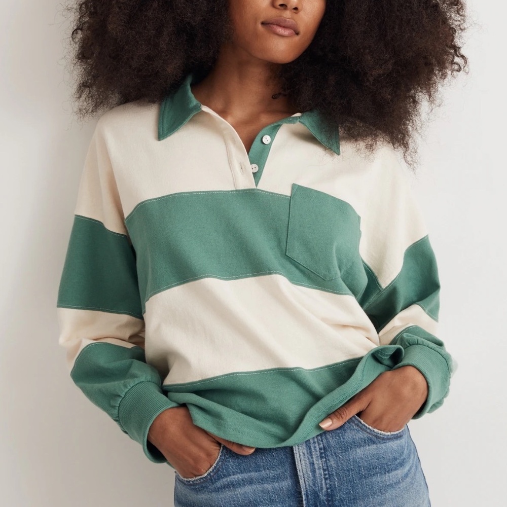 Madewell | Striped Rugby Polo Shirt